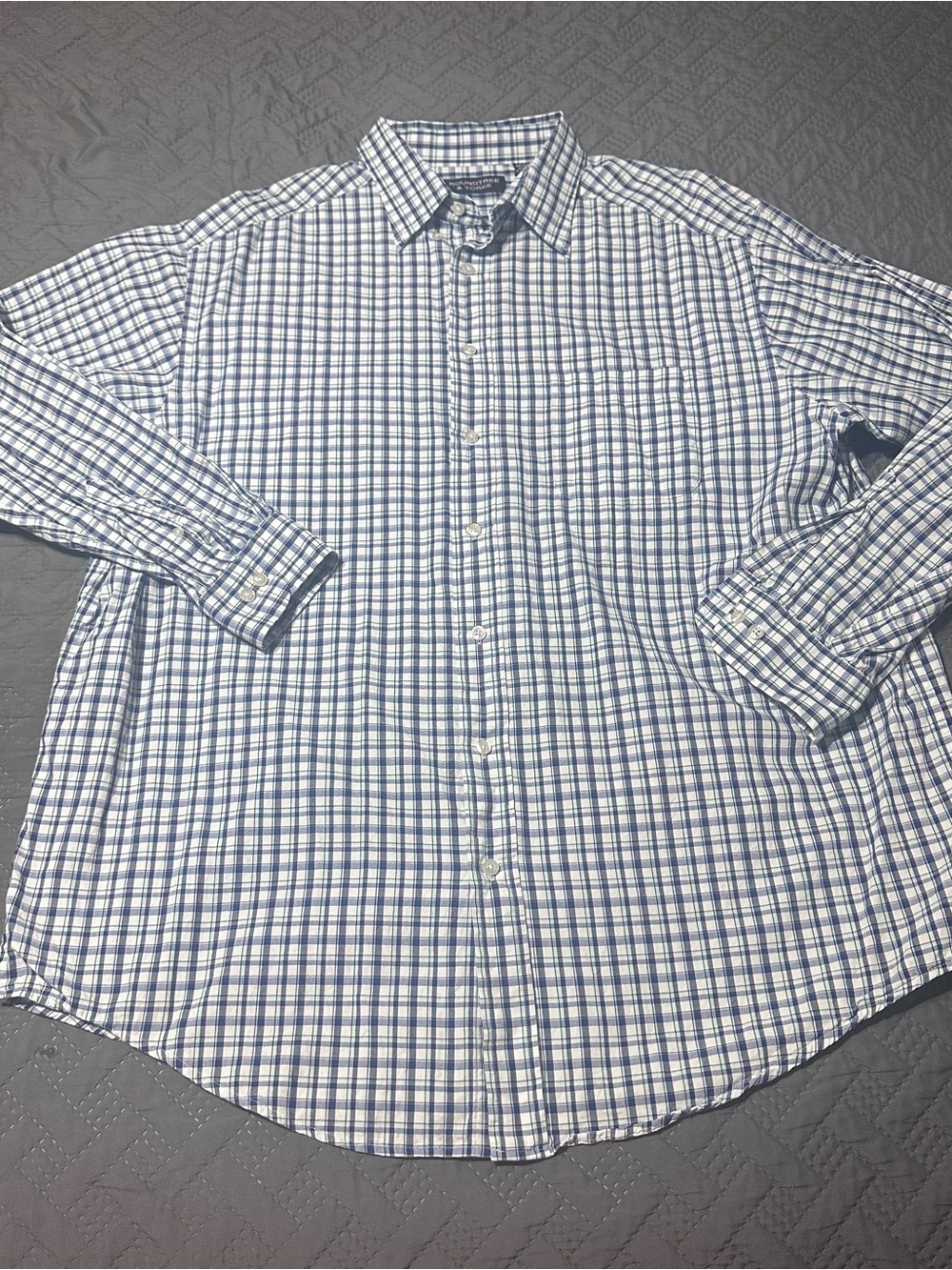 Roundtree & Yorke Mens Shirt Long Sleeve Button Down Blue Plaid Size 2XT